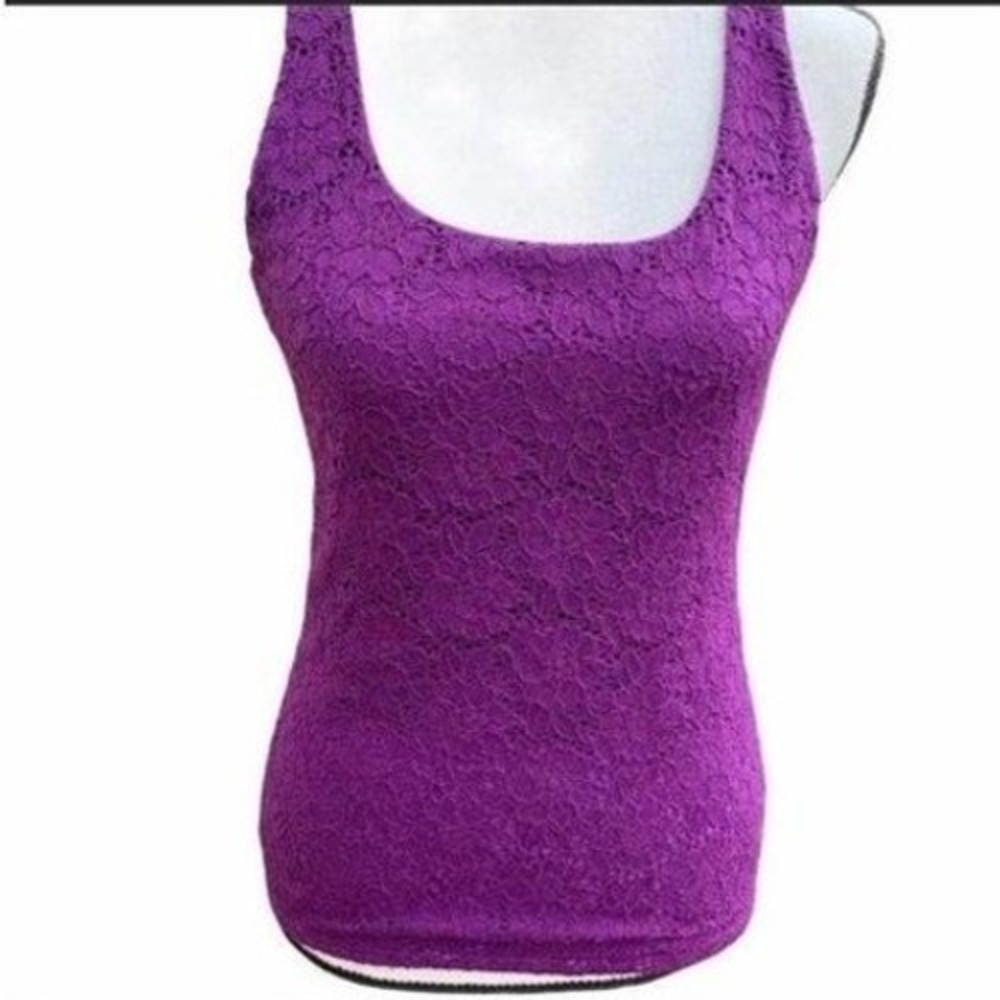 White House‎ Black Market Purple Lace Tank in Extra Small